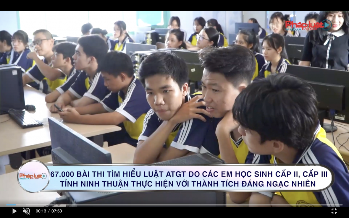 Hơn 67.000 bài thi về tìm hiểu Luật ATGT của học sinh Ninh Thuận với nhiều thành tích "đáng nể"